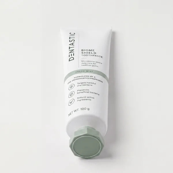 Single 100 g tube of DENTASTIC Biome Shield Toothpaste, Fresh Mint